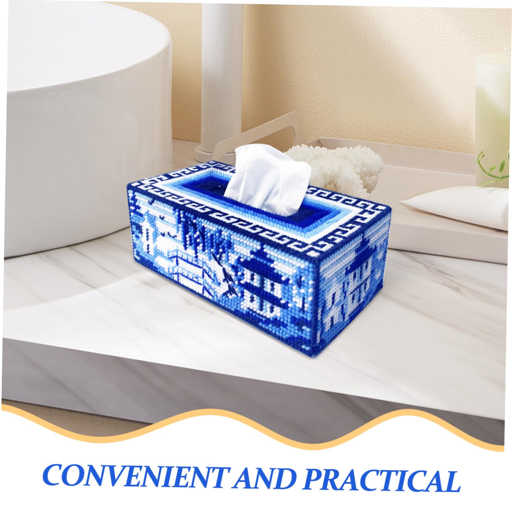 ハンドメイド*:.。.ボックスティッシュカバー         月と星／生成り ハンドメイド*:.。.ボックスティッシュカバー 月と星／生成り